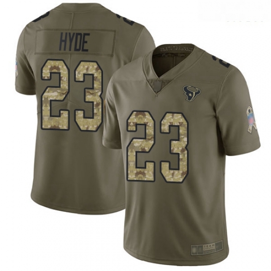 Texans 23 Carlos Hyde Olive Camo Men Stitched Football Limited 2017 Salute To Service Jersey Texans 23 Carlos Hyde Olive Camo Men Stitched Football Limited 2017 Salute To Service Jersey