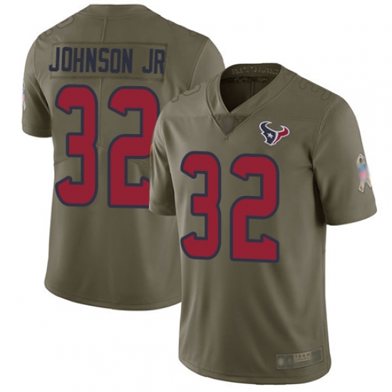 Texans 32 Lonnie Johnson Jr Olive Men Stitched Football Limited 2017 Salute To Service Jersey Texans 32 Lonnie Johnson Jr Olive Men Stitched Football Limited 2017 Salute To Service Jersey