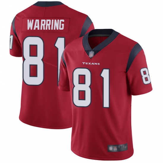 Texans 81 Kahale Warring Red Alternate Men Stitched Football Vapor Untouchable Limited Jersey Texans 81 Kahale Warring Red Alternate Men Stitched Football Vapor Untouchable Limited Jersey