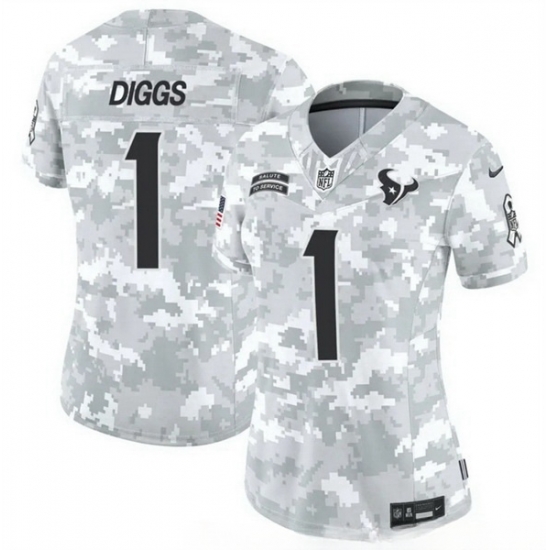 Women Houston Texans 1 Stefon Diggs 2024 F U S E Arctic Camo Salute To Service Limited Stitched Football Jersey Women Houston Texans 1 Stefon Diggs 2024 F U S E Arctic Camo Salute To Service Limited Stitched Football Jersey