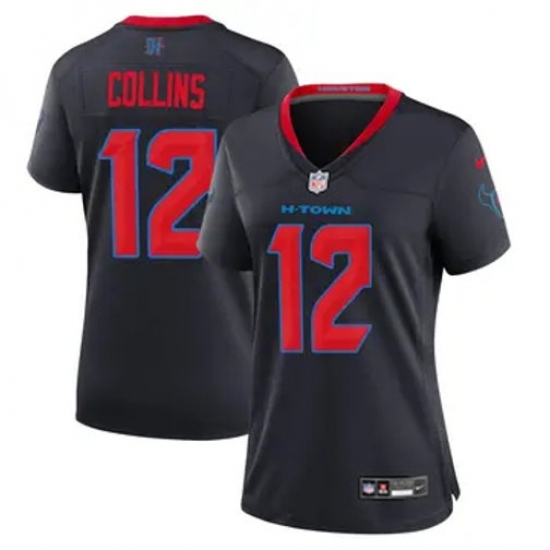 Women Houston Texans 12 Nico Collins Navy 2024 2nd Alternate F U S E Vapor Stitched Jersey Women Houston Texans 12 Nico Collins Navy 2024 2nd Alternate F U S E Vapor Stitched Jersey