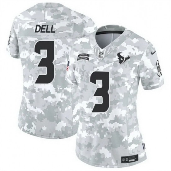 Women Houston Texans 3 Tank Dell 2024 F U S E Arctic Camo Salute To Service Limited Stitched Football Jersey Women Houston Texans 3 Tank Dell 2024 F U S E Arctic Camo Salute To Service Limited Stitched Football Jersey