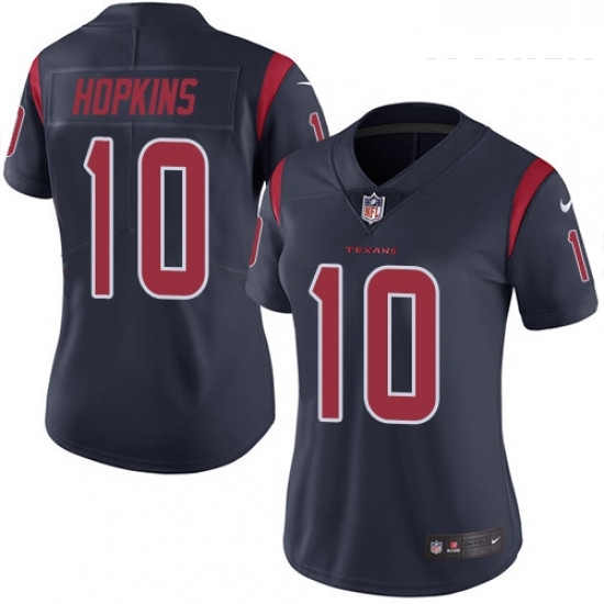 Womens Nike Houston Texans 10 DeAndre Hopkins Limited Navy Blue Rush Vapor Untouchable NFL Jersey Womens Nike Houston Texans 10 DeAndre Hopkins Limited Navy Blue Rush Vapor Untouchable NFL Jersey