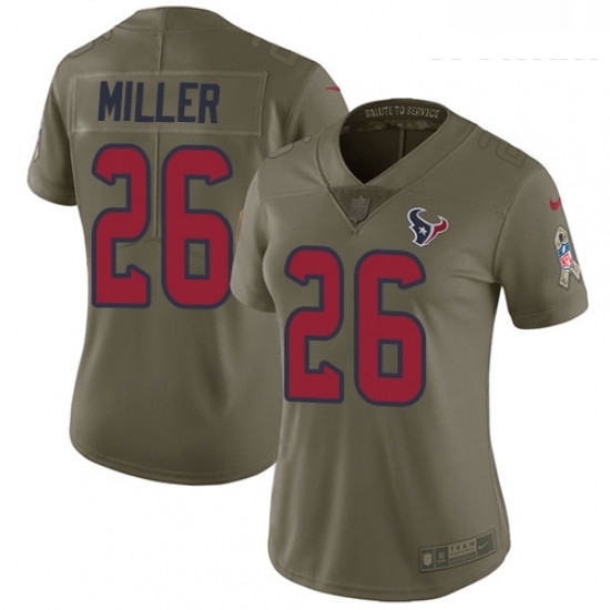Womens Nike Houston Texans 26 Lamar Miller Limited Olive 2017 Salute to Service NFL Jersey Womens Nike Houston Texans 26 Lamar Miller Limited Olive 2017 Salute to Service NFL Jersey