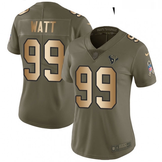 Womens Nike Houston Texans 99 JJ Watt Limited OliveGold 2017 Salute to Service NFL Jersey Womens Nike Houston Texans 99 JJ Watt Limited OliveGold 2017 Salute to Service NFL Jersey