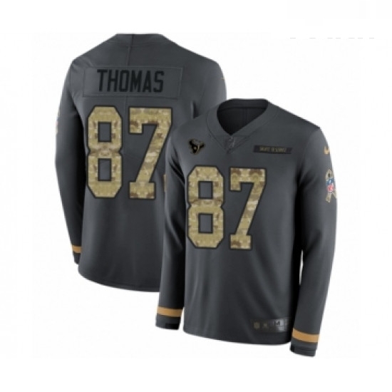 Youth Nike Houston Texans 87 Demaryius Thomas Limited Black Salute to Service Therma Long Sleeve NFL Jersey Youth Nike Houston Texans 87 Demaryius Thomas Limited Black Salute to Service Therma Long Sleeve NFL Jersey