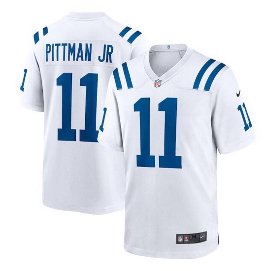 Men Indianapolis Colts 11 Michael Pittman Jr White Stitched Football Game Jersey Men Indianapolis Colts 11 Michael Pittman Jr White Stitched Football Game Jersey