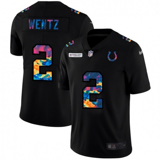 Men Indianapolis Colts 2 Carson Wentz Men Nike Multi Color Black 2020 NFL Crucial Catch Vapor Untouchable Limited Jersey Men Indianapolis Colts 2 Carson Wentz Men Nike Multi Color Black 2020 NFL Crucial Catch Vapor Untouchable Limited Jersey