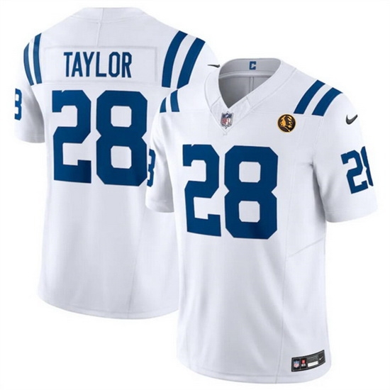Men Indianapolis Colts 28 Jonathan Taylor White 2023 F U S E With John Madden Patch Vapor Limited Stitched Football Jersey Men Indianapolis Colts 28 Jonathan Taylor White 2023 F U S E With John Madden Patch Vapor Limited Stitched Football Jersey