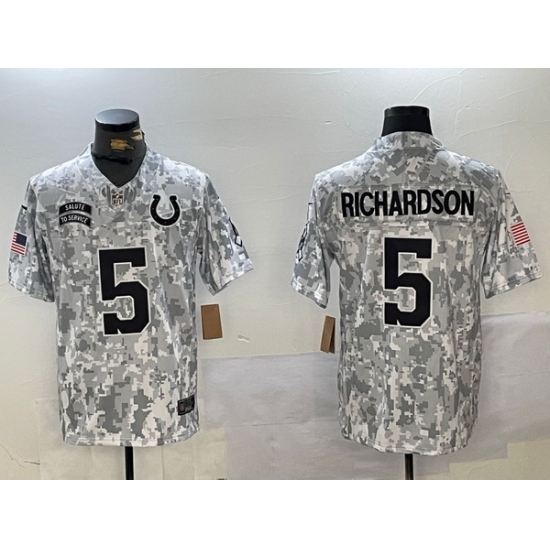 Men Indianapolis Colts 5 Anthony Richardson 2024 F U S E Arctic Camo Salute To Service Limited Stitched Football Jersey Men Indianapolis Colts 5 Anthony Richardson 2024 F U S E Arctic Camo Salute To Service Limited Stitched Football Jersey