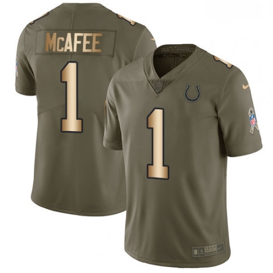 Men Nike Indianapolis Colts 1 Pat McAfee Limited OliveGold 2017 Salute to Service NFL Jersey Men Nike Indianapolis Colts 1 Pat McAfee Limited OliveGold 2017 Salute to Service NFL Jersey