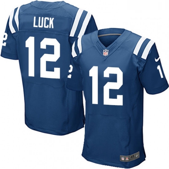 Men Nike Indianapolis Colts 12 Andrew Luck Elite Royal Blue Team Color NFL Jersey Men Nike Indianapolis Colts 12 Andrew Luck Elite Royal Blue Team Color NFL Jersey