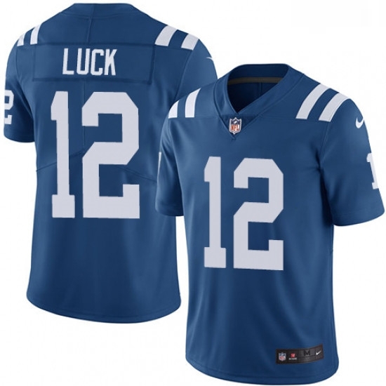 Men Nike Indianapolis Colts 12 Andrew Luck Royal Blue Team Color Vapor Untouchable Limited Player NFL Jersey Men Nike Indianapolis Colts 12 Andrew Luck Royal Blue Team Color Vapor Untouchable Limited Player NFL Jersey