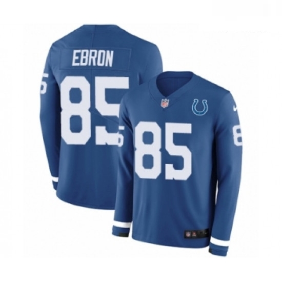 Men Nike Indianapolis Colts 85 Eric Ebron Limited Blue Therma Long Sleeve NFL Jersey Men Nike Indianapolis Colts 85 Eric Ebron Limited Blue Therma Long Sleeve NFL Jersey