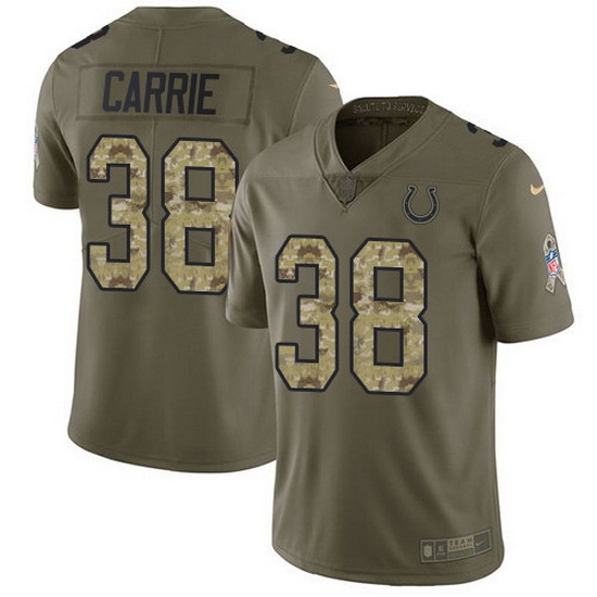 Nike Colts 38 T J Carrie Olive Camo Men Stitched NFL Limited 2017 Salute To Service Jersey Nike Colts 38 T J Carrie Olive Camo Men Stitched NFL Limited 2017 Salute To Service Jersey