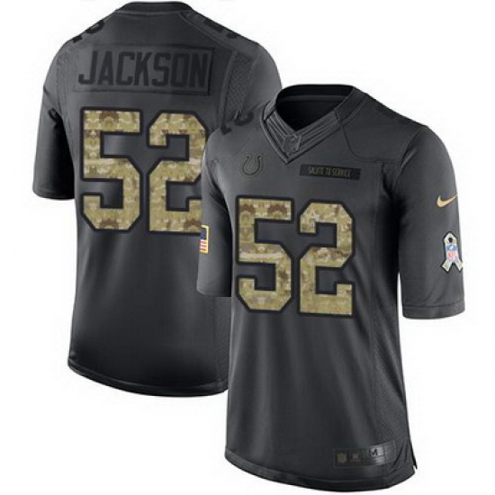 Nike Colts #52 D 27Qwell Jackson Black Mens Stitched NFL Limited 2016 Salute to Service Jersey