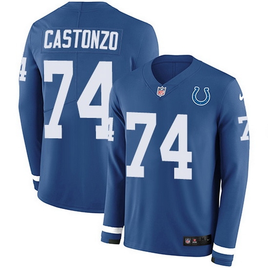 Nike Colts 74 Anthony Castonzo Royal Blue Team Color Men Stitched NFL Limited Therma Long Sleeve Jersey Nike Colts 74 Anthony Castonzo Royal Blue Team Color Men Stitched NFL Limited Therma Long Sleeve Jersey