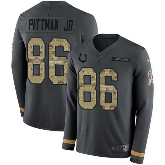 Nike Colts 86 Michael Pittman Jr Anthracite Salute to Service Men Stitched NFL Limited Therma Long Sleeve Jersey Nike Colts 86 Michael Pittman Jr Anthracite Salute to Service Men Stitched NFL Limited Therma Long Sleeve Jersey