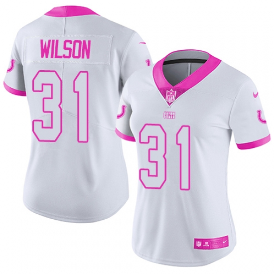 Nike Colts #31 Quincy Wilson White Pink Womens Stitched NFL Limited Rush Fashion Jersey Nike Colts #31 Quincy Wilson White Pink Womens Stitched NFL Limited Rush Fashion Jersey