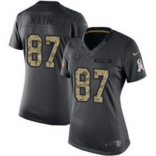 Nike Colts #87 Reggie Wayne Black Womens Stitched NFL Limited 2016 Salute to Service Jersey Nike Colts #87 Reggie Wayne Black Womens Stitched NFL Limited 2016 Salute to Service Jersey