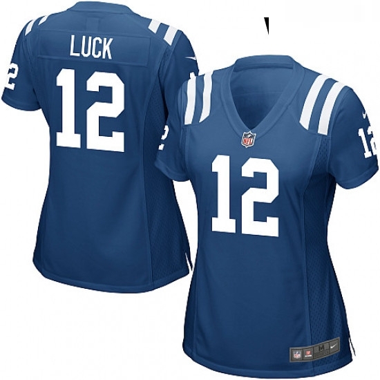 Womens Nike Indianapolis Colts 12 Andrew Luck Game Royal Blue Team Color NFL Jersey Womens Nike Indianapolis Colts 12 Andrew Luck Game Royal Blue Team Color NFL Jersey