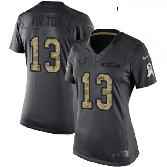Womens Nike Indianapolis Colts 13 TY Hilton Limited Black 2016 Salute to Service NFL Jersey Womens Nike Indianapolis Colts 13 TY Hilton Limited Black 2016 Salute to Service NFL Jersey
