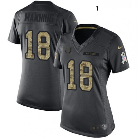 Womens Nike Indianapolis Colts 18 Peyton Manning Limited Black 2016 Salute to Service NFL Jersey Womens Nike Indianapolis Colts 18 Peyton Manning Limited Black 2016 Salute to Service NFL Jersey