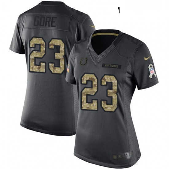Womens Nike Indianapolis Colts 23 Frank Gore Limited Black 2016 Salute to Service NFL Jersey Womens Nike Indianapolis Colts 23 Frank Gore Limited Black 2016 Salute to Service NFL Jersey