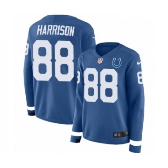 Womens Nike Indianapolis Colts 88 Marvin Harrison Limited Blue Therma Long Sleeve NFL Jersey Womens Nike Indianapolis Colts 88 Marvin Harrison Limited Blue Therma Long Sleeve NFL Jersey