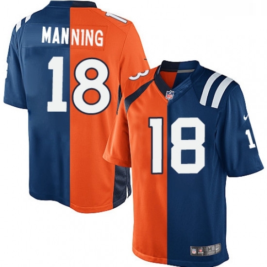 Youth Nike Indianapolis Colts 18 Peyton Manning Elite Royal BlueOrange Split Fashion NFL Jersey Youth Nike Indianapolis Colts 18 Peyton Manning Elite Royal BlueOrange Split Fashion NFL Jersey