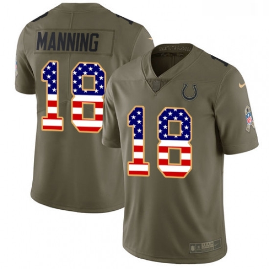Youth Nike Indianapolis Colts 18 Peyton Manning Limited OliveUSA Flag 2017 Salute to Service NFL Jersey Youth Nike Indianapolis Colts 18 Peyton Manning Limited OliveUSA Flag 2017 Salute to Service NFL Jersey