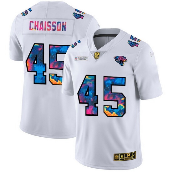 Jacksonville Jaguars 45 K 27Lavon Chaisson Men White Nike Multi Color 2020 NFL Crucial Catch Limited NFL Jersey Jacksonville Jaguars 45 K 27Lavon Chaisson Men White Nike Multi Color 2020 NFL Crucial Catch Limited NFL Jersey