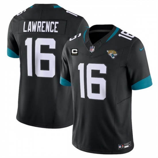 Men Jacksonville Jaguars 16 Trevor Lawrence Black With 4 Star C Patch Vapor Untouchable Limited Stitched Jersey Men Jacksonville Jaguars 16 Trevor Lawrence Black With 4 Star C Patch Vapor Untouchable Limited Stitched Jersey