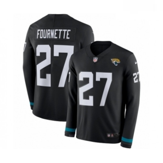 Men Nike Jacksonville Jaguars 27 Leonard Fournette Limited Black Therma Long Sleeve NFL Jersey Men Nike Jacksonville Jaguars 27 Leonard Fournette Limited Black Therma Long Sleeve NFL Jersey