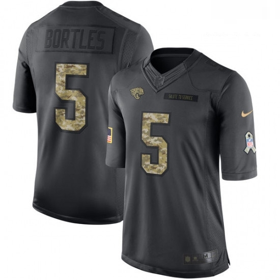 Men Nike Jacksonville Jaguars 5 Blake Bortles Limited Black 2016 Salute to Service NFL Jersey Men Nike Jacksonville Jaguars 5 Blake Bortles Limited Black 2016 Salute to Service NFL Jersey