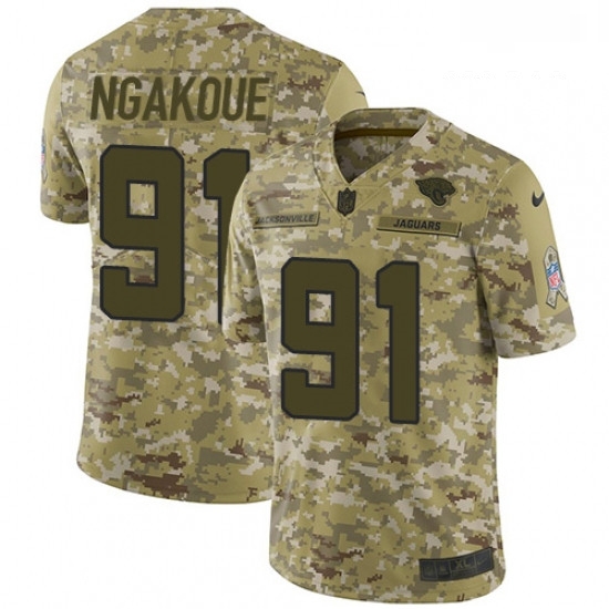 Men Nike Jacksonville Jaguars 91 Yannick Ngakoue Limited Camo 2018 Salute to Service NFL Jer Men Nike Jacksonville Jaguars 91 Yannick Ngakoue Limited Camo 2018 Salute to Service NFL Jer