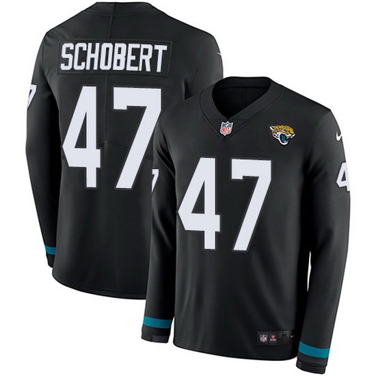 Nike Jaguars 47 Joe Schobert Black Team Color Men Stitched NFL Limited Therma Long Sleeve Jersey Nike Jaguars 47 Joe Schobert Black Team Color Men Stitched NFL Limited Therma Long Sleeve Jersey