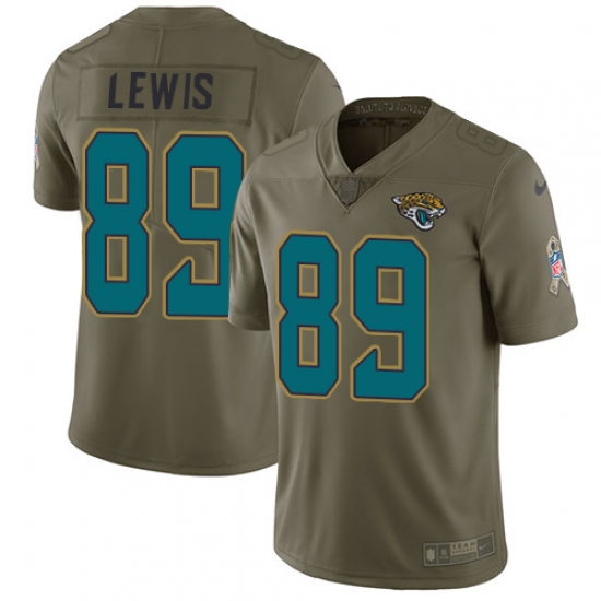 Nike Jaguars #89 Marcedes Lewis Olive Mens Stitched NFL Limited 2017 Salute to Service Jersey Nike Jaguars #89 Marcedes Lewis Olive Mens Stitched NFL Limited 2017 Salute to Service Jersey