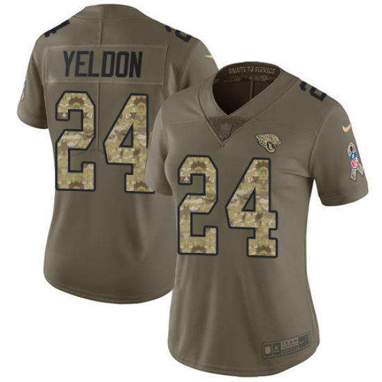 Nike Jaguars #24 T J Yeldon Olive Camo Womens Stitched NFL Limited 2017 Salute to Service Jersey Nike Jaguars #24 T J Yeldon Olive Camo Womens Stitched NFL Limited 2017 Salute to Service Jersey