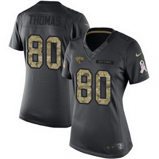Nike Jaguars #80 Julius Thomas Black Womens Stitched NFL Limited 2016 Salute to Service Jersey Nike Jaguars #80 Julius Thomas Black Womens Stitched NFL Limited 2016 Salute to Service Jersey