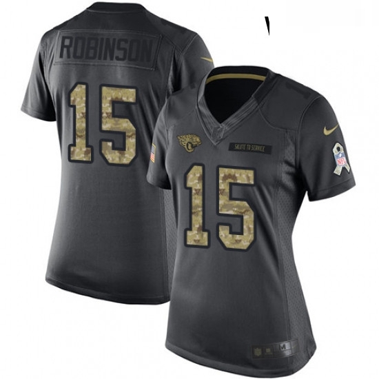 Womens Nike Jacksonville Jaguars 15 Allen Robinson Limited Black 2016 Salute to Service NFL Jersey Womens Nike Jacksonville Jaguars 15 Allen Robinson Limited Black 2016 Salute to Service NFL Jersey