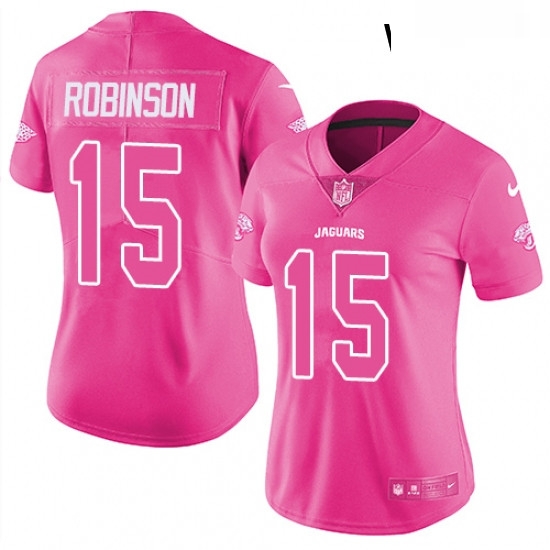 Womens Nike Jacksonville Jaguars 15 Allen Robinson Limited Pink Rush Fashion NFL Jersey Womens Nike Jacksonville Jaguars 15 Allen Robinson Limited Pink Rush Fashion NFL Jersey