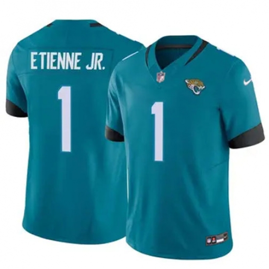 Youth Jacksonville Jaguars 1 Travis Etienne JR Teal 2024 F U S E Prowler Throwback Vapor Limited Stitched Football Jersey Youth Jacksonville Jaguars 1 Travis Etienne JR Teal 2024 F U S E Prowler Throwback Vapor Limited Stitched Football Jersey