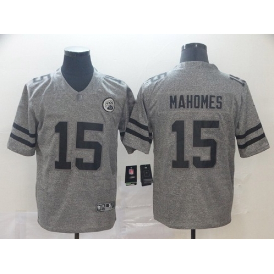 Chiefs 15 Patrick Mahomes Gray Mens Stitched Football Limited Gridiron Gray Jersey Chiefs 15 Patrick Mahomes Gray Mens Stitched Football Limited Gridiron Gray Jersey