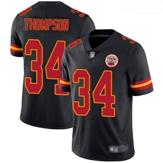 Chiefs 34 Darwin Thompson Black Men Stitched Football Limited Rush Jersey Chiefs 34 Darwin Thompson Black Men Stitched Football Limited Rush Jersey