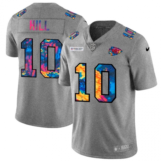 Kansas City Chiefs 10 Tyreek Hill Men Nike Multi Color 2020 NFL Crucial Catch NFL Jersey Greyheather Kansas City Chiefs 10 Tyreek Hill Men Nike Multi Color 2020 NFL Crucial Catch NFL Jersey Greyheather