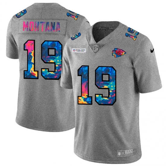 Kansas City Chiefs 19 Joe Montana Men Nike Multi Color 2020 NFL Crucial Catch NFL Jersey Greyheather Kansas City Chiefs 19 Joe Montana Men Nike Multi Color 2020 NFL Crucial Catch NFL Jersey Greyheather
