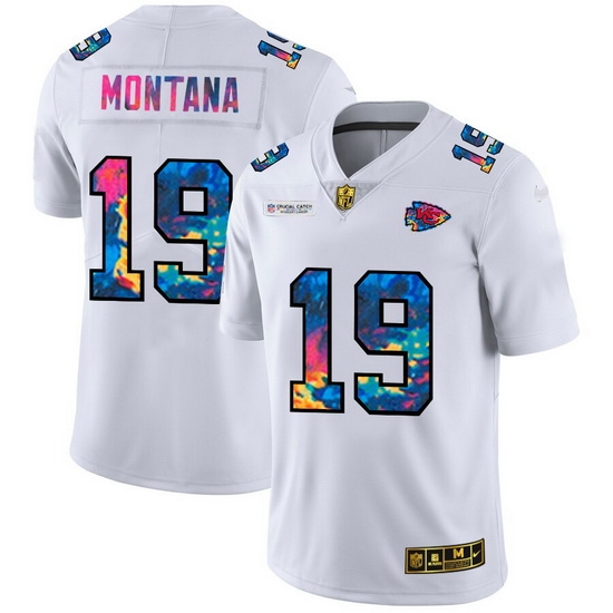 Kansas City Chiefs 19 Joe Montana Men White Nike Multi Color 2020 NFL Crucial Catch Limited NFL Jersey Kansas City Chiefs 19 Joe Montana Men White Nike Multi Color 2020 NFL Crucial Catch Limited NFL Jersey
