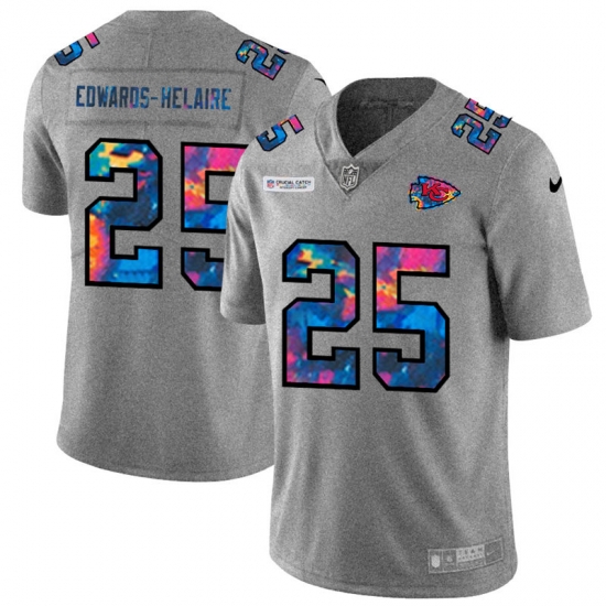 Kansas City Chiefs 25 Clyde Edwards Helaire Men Nike Multi Color 2020 NFL Crucial Catch NFL Jersey Greyheather Kansas City Chiefs 25 Clyde Edwards Helaire Men Nike Multi Color 2020 NFL Crucial Catch NFL Jersey Greyheather