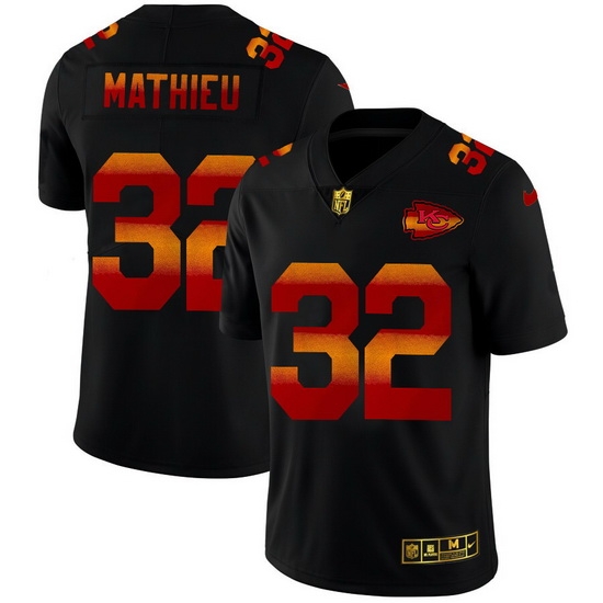 Kansas City Chiefs 32 Tyrann Mathieu Men Black Nike Red Orange Stripe Vapor Limited NFL Jersey Kansas City Chiefs 32 Tyrann Mathieu Men Black Nike Red Orange Stripe Vapor Limited NFL Jersey